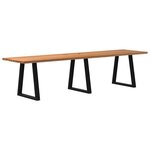 vidaXL Table à manger marron clair 320x80x74 cm rectangulaire