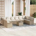 vidaXL Ensemble de canapé de jardin 11 Pièces Marron Poly rotin
