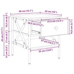 vidaXL Table de chevet avec tiroir 2 Pièces Bois ancien 40 x 42 x 45 cm