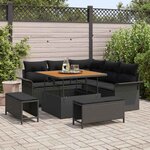 vidaXL Ensemble de canapé de jardin 8 Pièces Noir polyrotin