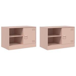 vidaXL Meubles TV 2 Pièces rose 67x39x44 cm acier