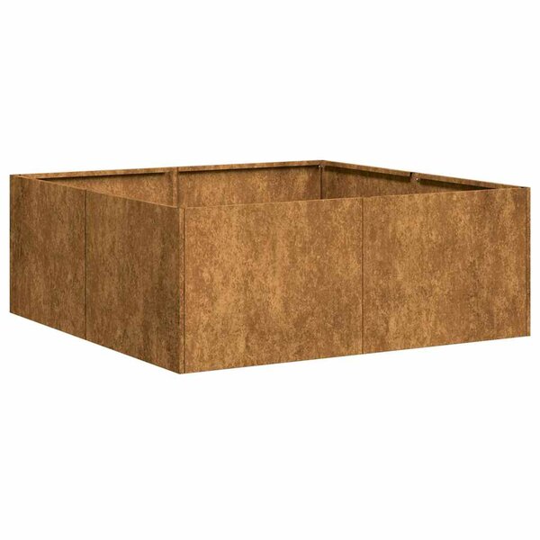vidaXL Jardinière rouillé 80x80x30 cm acier inoxydable
