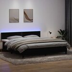 vidaXL Sommier à lattes de lit avec matelas et LED noir 180x210 cm velours