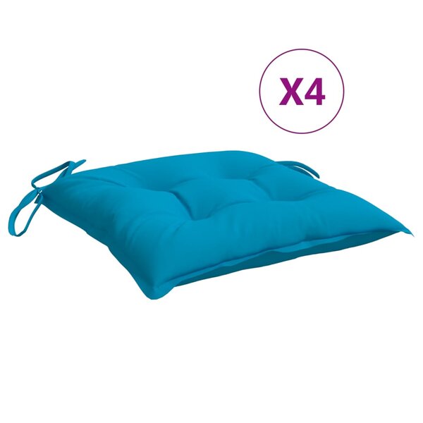vidaXL Coussins de chaise lot de 4 bleu clair 40x40x7 cm tissu oxford