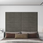 vidaXL Panneaux muraux 12 Pièces Gris foncé 90x30 cm Velours 3 24 m²