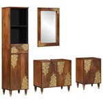 vidaXL Set de Meubles de Salle de Bain 4 Pièces Marron 62 x 33 x 58 cm