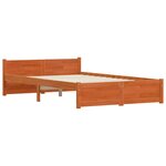 vidaXL Cadre de lit Marron cire 120 x 200 cm Bois massif en pin