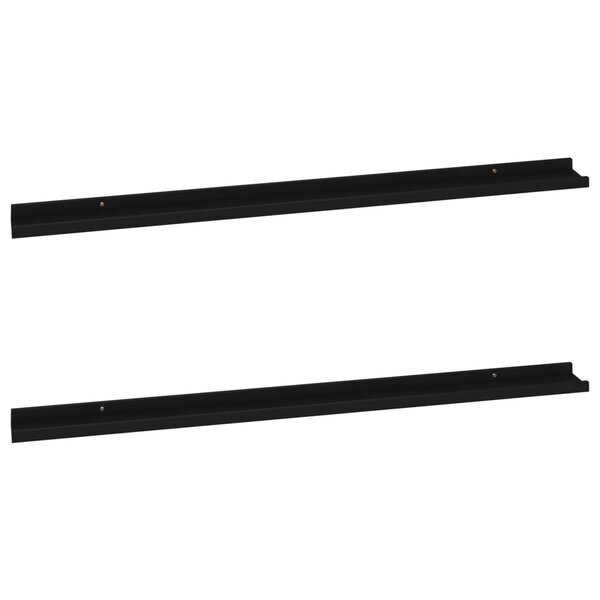 vidaXL Étagères murales 2 Pièces Noir 115x9x3 cm