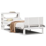 vidaXL Cadre de lit avec tête de lit blanc 90x190cm bois de pin massif