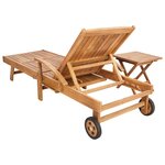 vidaXL Transat avec Table Bois de teck massif Marron