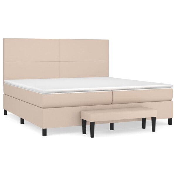 vidaXL Sommier à lattes de lit avec matelas Cappuccino 200x200 cm
