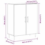 vidaXL Buffet Chêne noir 69 5 x 34 x 90 cm Bois d'ingénierie