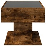vidaXL Table basse avec LED chêne fumé 70x50x45 cm bois d'ingénierie