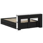 vidaXL Cadre de lit avec rangement Noir 150 x 200 cm Bois d'ingénierie