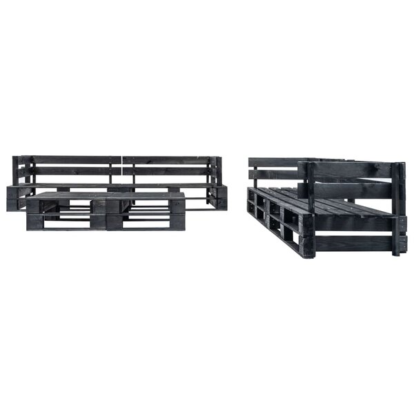 Canapés de jardin 220 x 66 x 55 cm palette 6 pièces noir bois 02_0013324