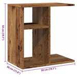 vidaXL Table d'appoint vieux bois 50x30x50 cm bois d'ingénierie