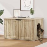 vidaXL Maison pour chat Sonoma 85 x 55 x 53 5 cm Bois d'ingénierie
