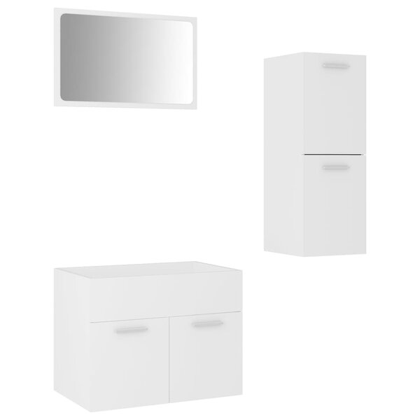 vidaXL Ensemble de meubles de salle de bain Blanc Bois d'ingénierie