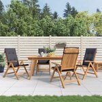 vidaXL Chaises de jardin inclinables lot de 4 et coussins bois teck