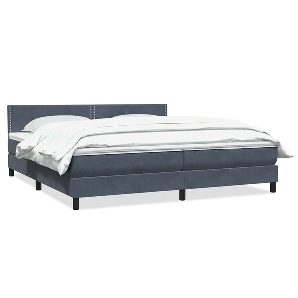 vidaXL Sommier à lattes de lit et matelas gris foncé 180x210cm velours