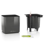 Lechuza jardinière de table cube glossy 16 all-in-one charbon brillant