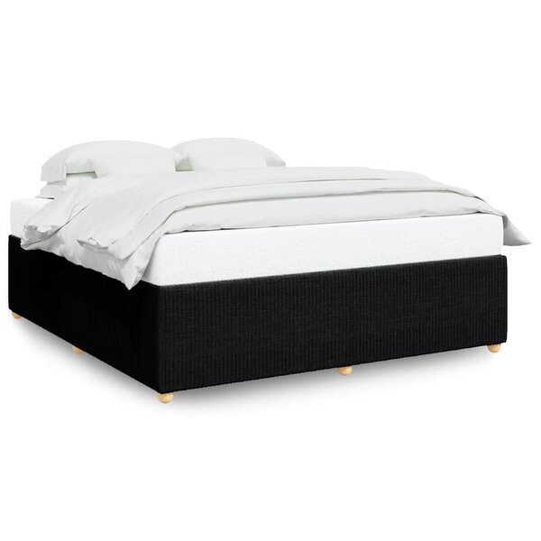 vidaXL Cadre de lit sans matelas noir 180x200 cm tissu