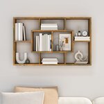 vidaXL Étagère murale Chêne fumé 85x16x52 5 cm Bois d'ingénierie