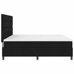 vidaXL Lit à ressorts avec matelas Noir 200 x 200 cm tissu