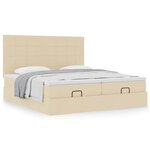 VidaXL Cadre de lit ottoman avec matelas crème 160x200 cm tissu