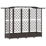 vidaXL Lit Élevé avec Treillis et Toit Marron 203 5 x 40 x 123 cm PP