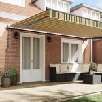vidaXL Auvent Rétractable Vert et jaune 500 × 300 cm