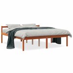 vidaXL Lit pour personne âgée cire marron 160x200cm bois de pin massif