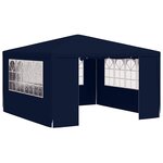 vidaXL Tente de réception avec parois latérales 4x4 m Bleu 90 g/m²