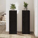 vidaXL Supports de plantes - 2 Pièces - Chêne noir - 33 x 33 x 100 cm - Bois reconstitué