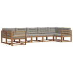 vidaXL Ensemble de canapés d'extérieur 7 Pièces Gris Naturel et Clair
