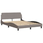 vidaXL Cadre de lit avec lumières LED taupe 140x200 cm tissu