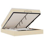 VidaXL Cadre de lit ottoman avec matelas crème 200x200cm tissu