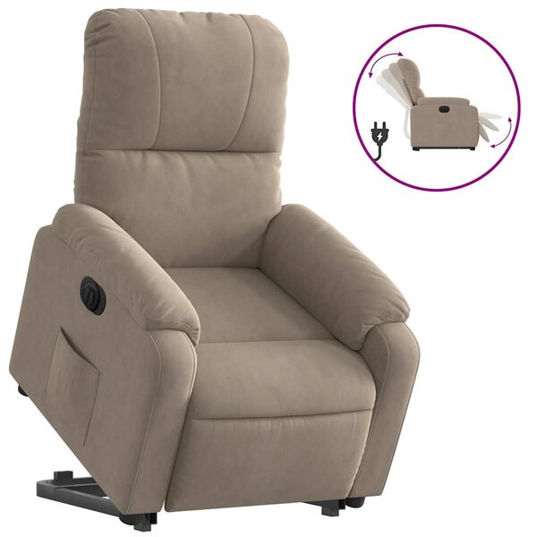 vidaXL Fauteuil inclinable électrique taupe tissu microfibre