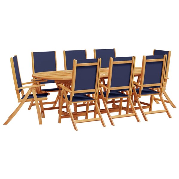 vidaXL Ensemble à manger de jardin 9Pièces bois d'acacia solide textilène
