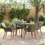 vidaXL Ensemble de salle à manger pour jardin 5 Pièces Gris polyrotin