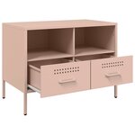 vidaXL Meuble TV rose 68x39x50 5 cm acier
