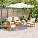 vidaXL Ensemble de jardin 6 pièces avec coussins en bois d'acacia
