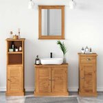 vidaXL Ensemble de mobilier de salle de bain 4 Pièces marron miel