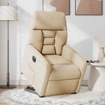 vidaXL Fauteuil inclinable électrique crème tissu microfibre