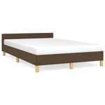 vidaXL Cadre de lit avec tête de lit marron foncé 120x190 cm tissu