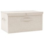 vidaXL Boîte de rangement Tissu 50x30x25 cm Crème