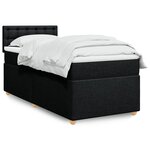 vidaXL Sommier à lattes de lit avec matelas Noir 100x200 cm Tissu