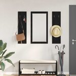 vidaXL Porte-manteau mural Montage mural Chêne noir 96 x 1 5 x 90 cm