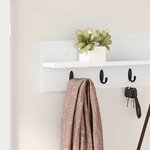 vidaXL Porte-manteau mural Blanc 100 x 10 5 x 18 cm Bois d'ingénierie