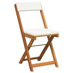 vidaXL Ensemble Bistro Pliable 3 Pièces avec Coussins en Bois d'Acacia Solide